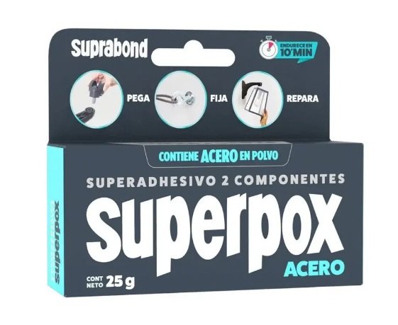 SUPERADHESIVO SUPERPOX 2 COMP. C/ACERO EN POLVO SUPRABOND
